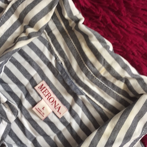 Merona vertical stripes button down top - Picture 4 of 10